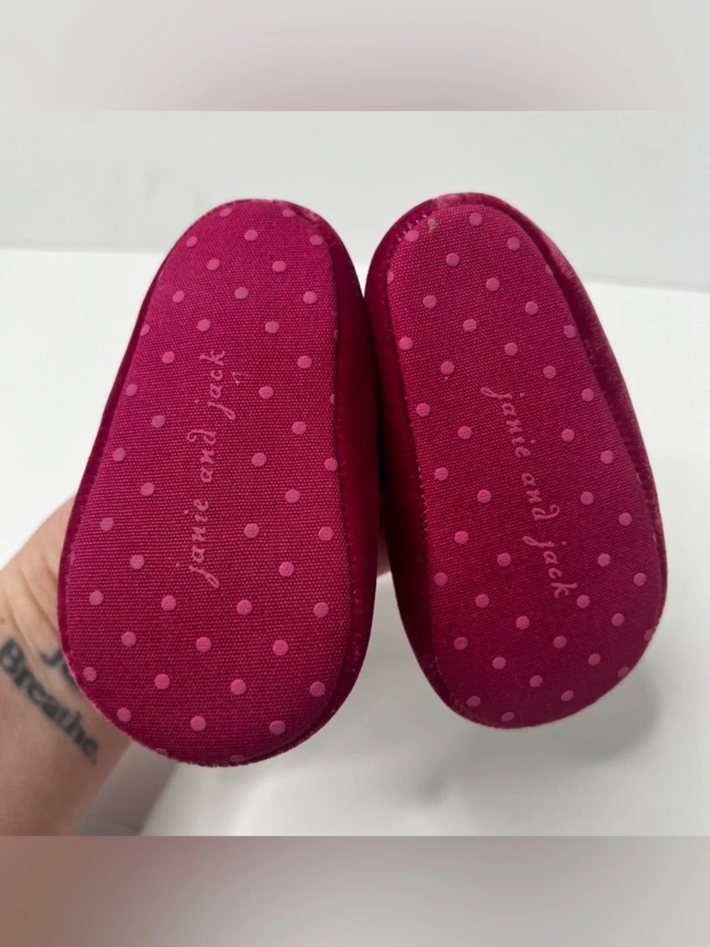 Janie And Jack Baby Girl Crib Buckle Shoes Velvet Pink Sz 12-18 Months Fancy
